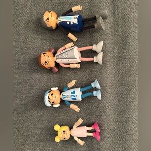 Pottery Barn Kids Wooden Action Figures Set - Blue, Pink, Gray